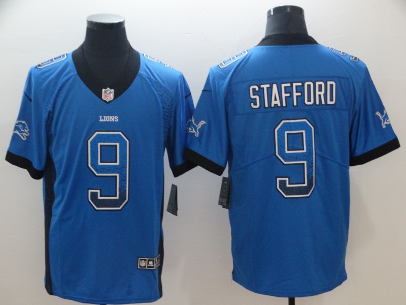 Men's Detroit Lions Matthew Stafford #9 Blue Jersey
